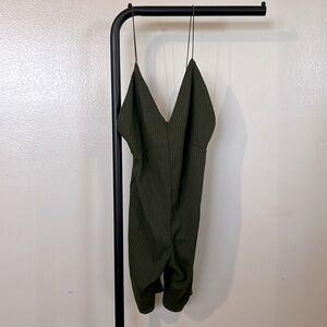 ASOS strappy ribbed plunging short unitard